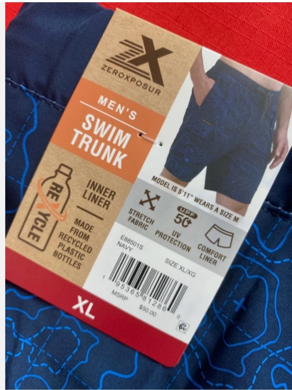 Men's Zeroxposur Blue Swim Shorts + Reel Life Blue Sun Protection Shirt XL